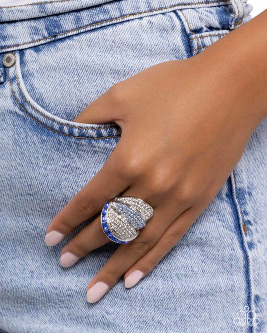 Glittery Gauge Ring - Blue | Paparazzi Accessories