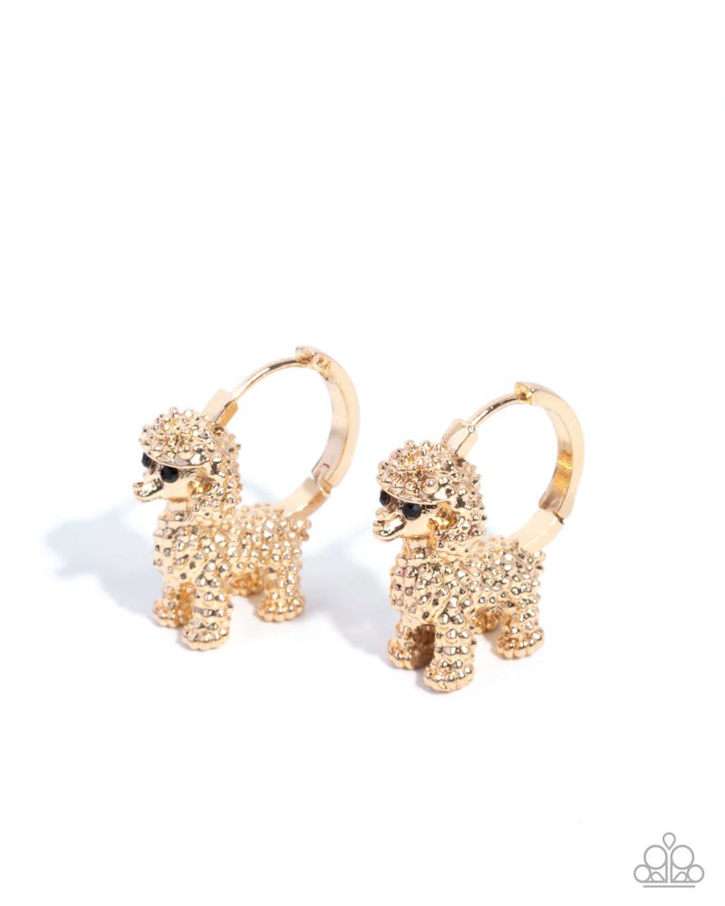 Prized Poodle Earrings - Gold image 2