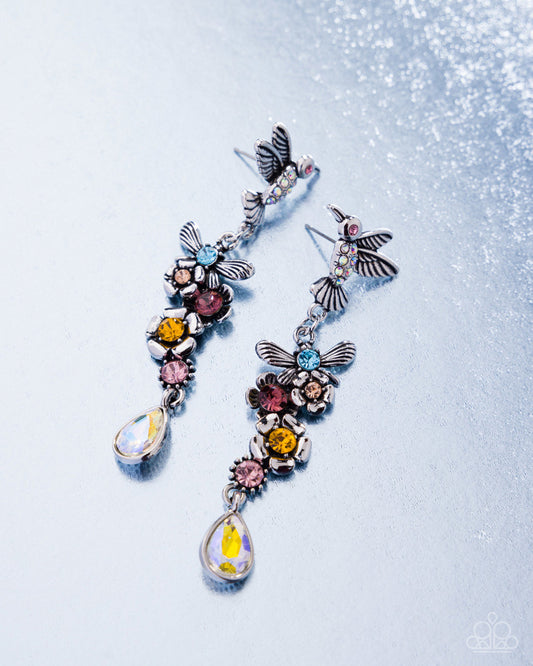 Hummingbird Hallmark Earrings - Multi | Paparazzi Accessories
