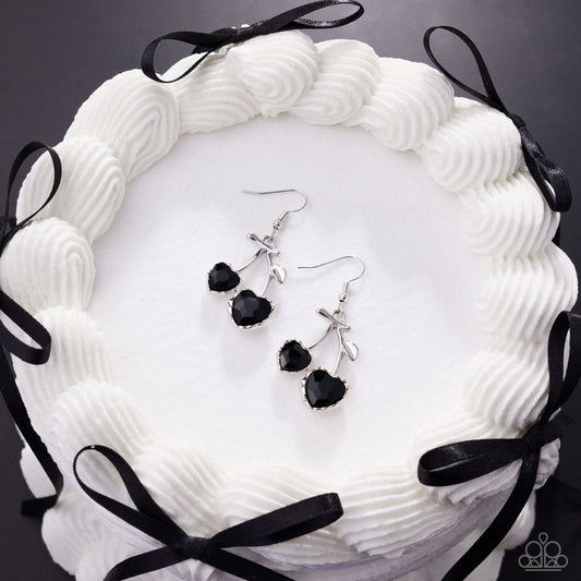 Courting Cherries Earrings - Black | Paparazzi Accessories