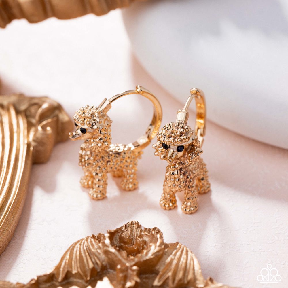 Prized Poodle Earrings - Gold