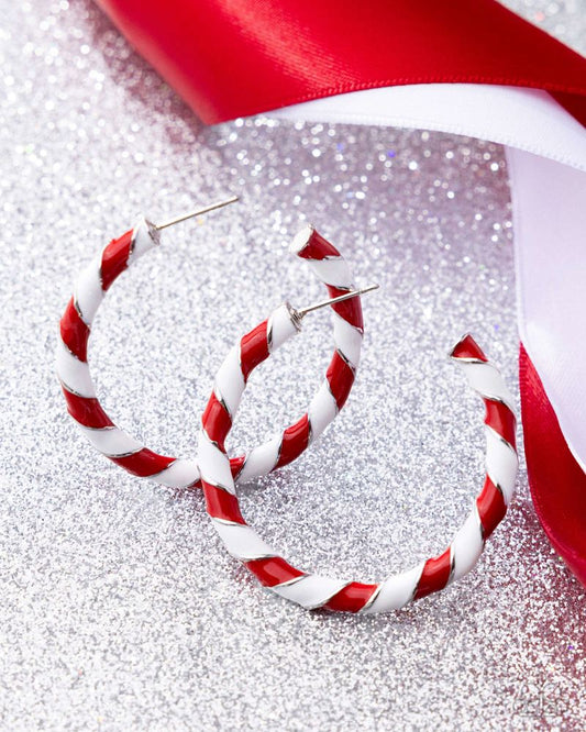 Candy Cane Lane Earrings - Red | Paparazzi Accessories