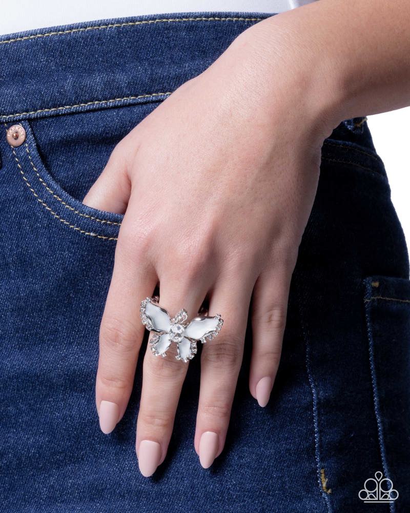 Bewitching Butterfly Ring - White