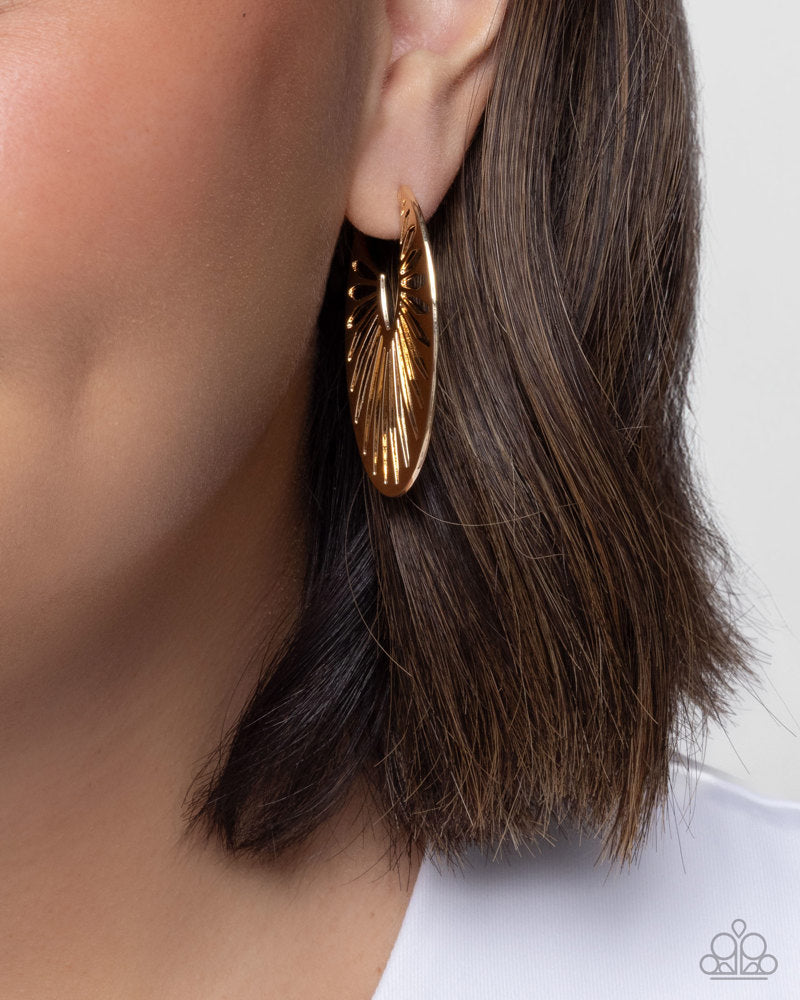 Sunset Silhouette Earrings - Gold | Paparazzi Accessories