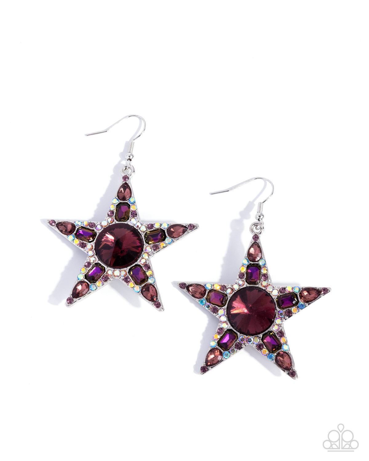 Stellar Score Earrings - Purple | Paparazzi Accessories image 2