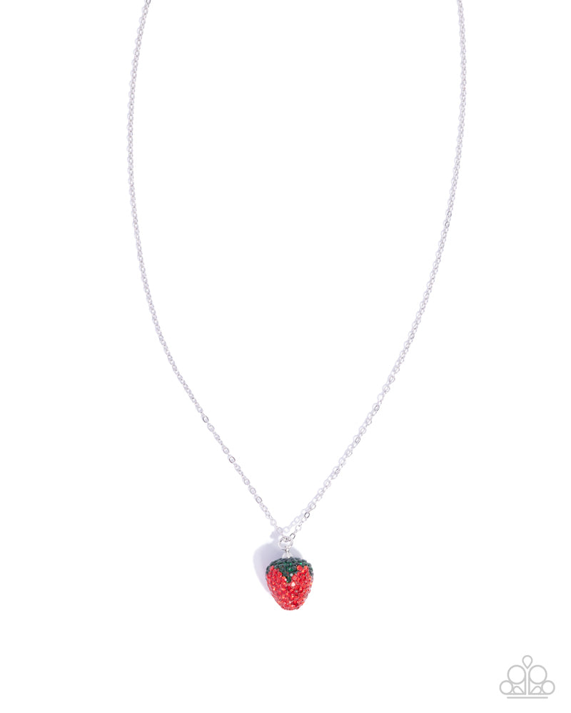 Strawberry Shimmer Necklace - Red image 2