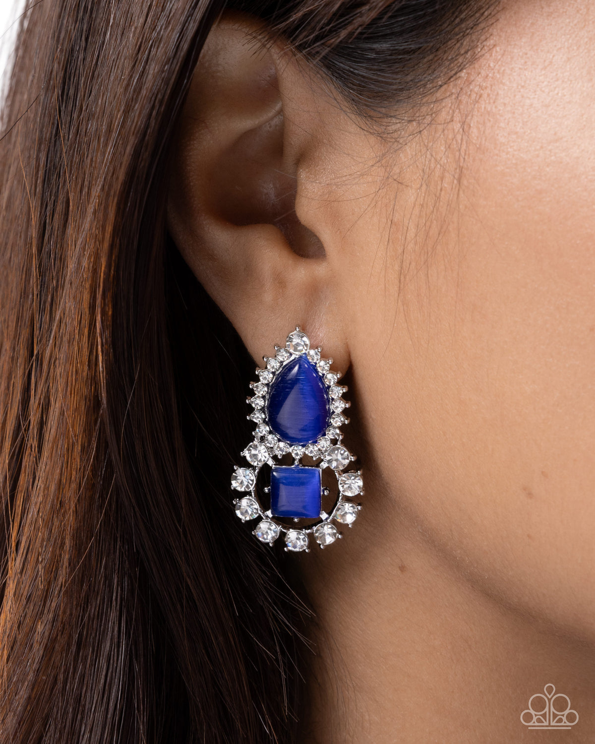 Fine Framing Earrings - Blue