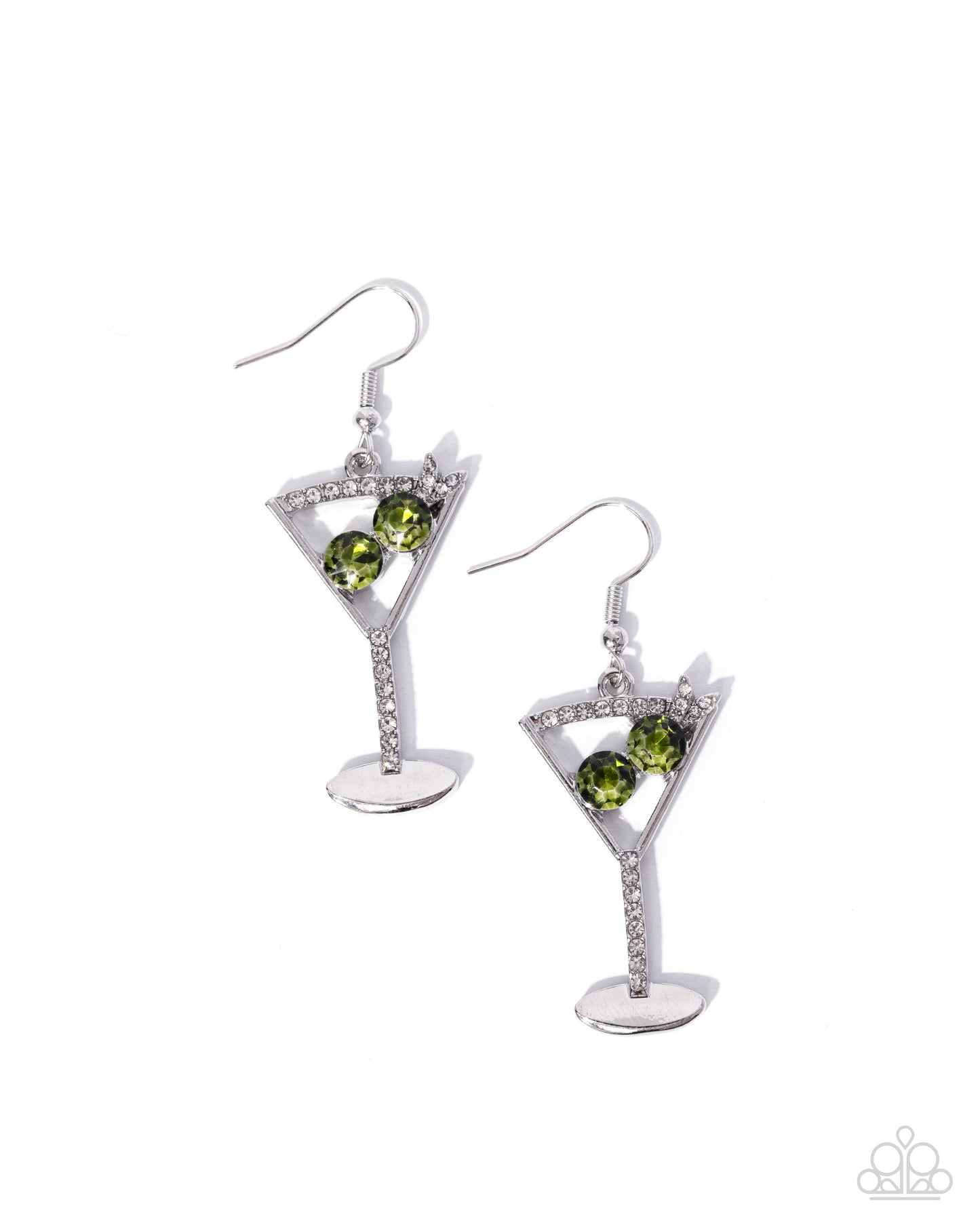 Memorable Martini Earrings - Green | Paparazzi Accessories image 2