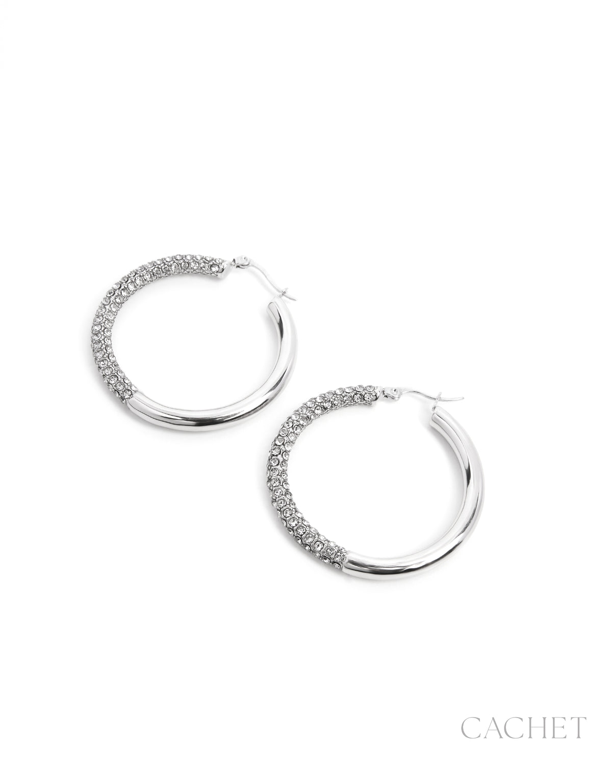 Attachante Earrings - Rhodium | Paparazzi Accessories image 2