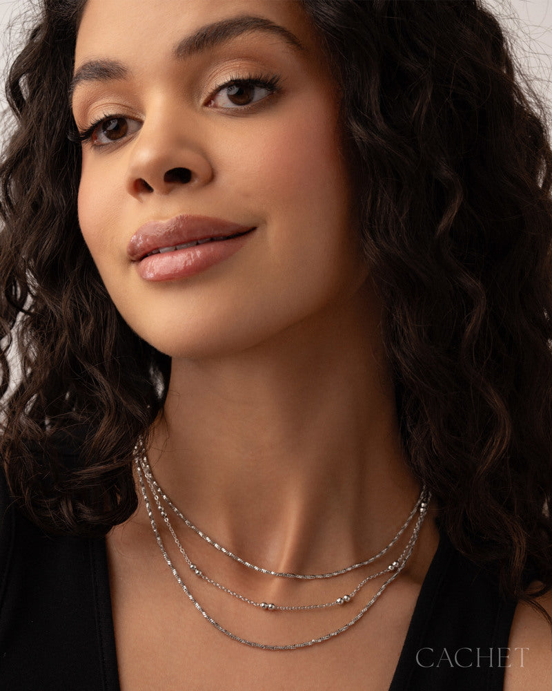 PREORDER Éveillé - Rhodium Plated Necklace - LOP Diamond Trip Early Access Exclusive - Cachet | Paparazzi Accessories