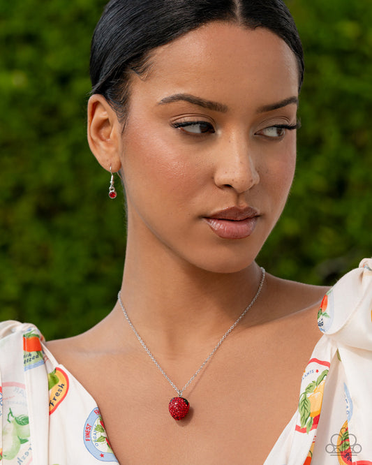 Strawberry Shimmer Necklace - Red