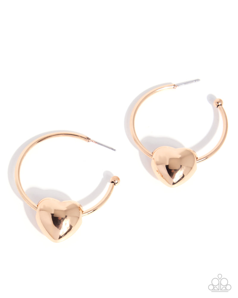 Fond Feature Earrings - Gold | Paparazzi Accessories image 2
