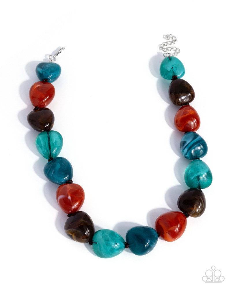 Colorful Contact Necklace - Blue | Paparazzi Accessories image 2