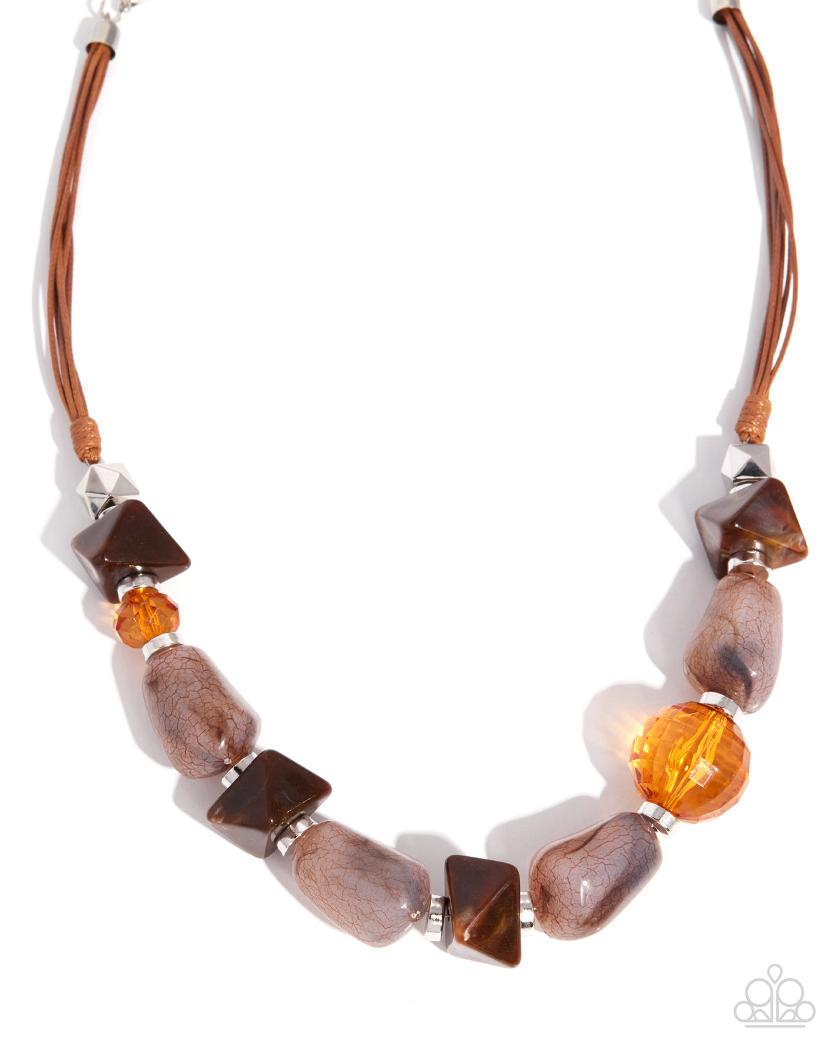 Textured Timeline Necklace - Brown | Paparazzi Accessories image 2