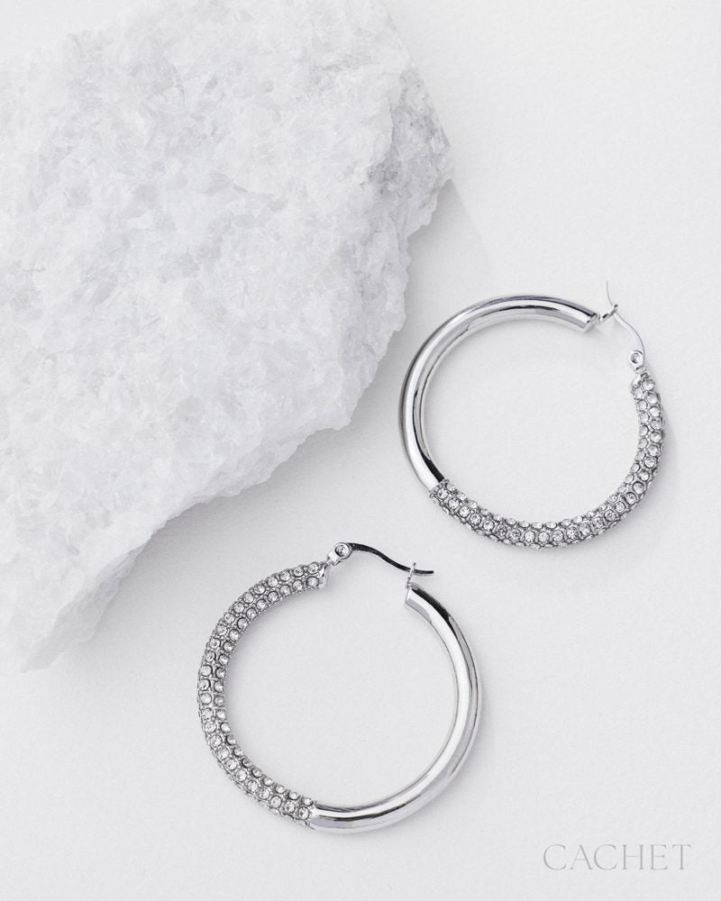 Attachante Earrings - Rhodium | Paparazzi Accessories