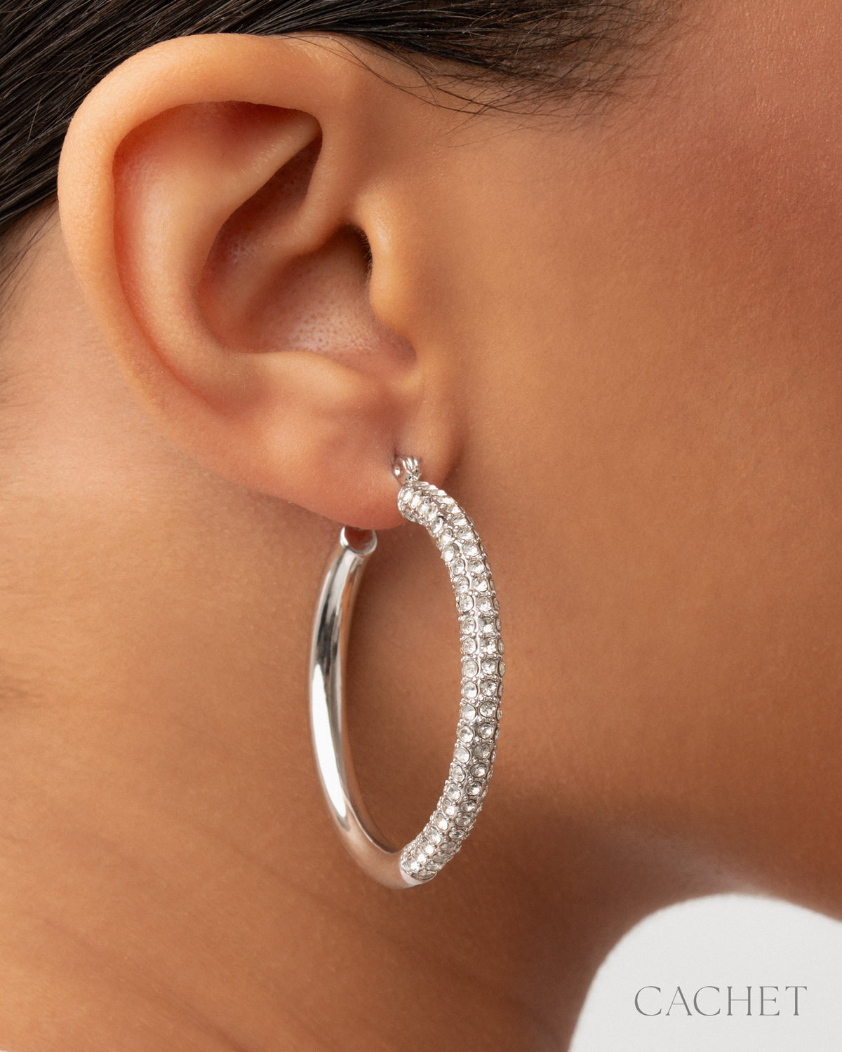Attachante Earrings - Rhodium | Paparazzi Accessories image 3
