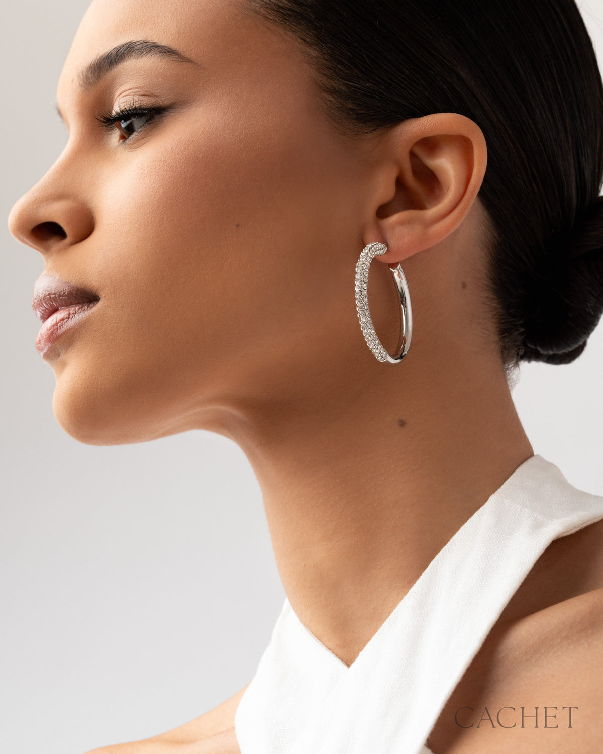 Attachante Earrings - Rhodium | Paparazzi Accessories image 4