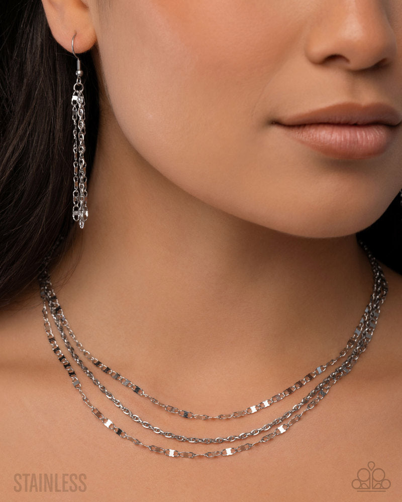 Layered Legend Necklace - Silver | Paparazzi Accessories image 3