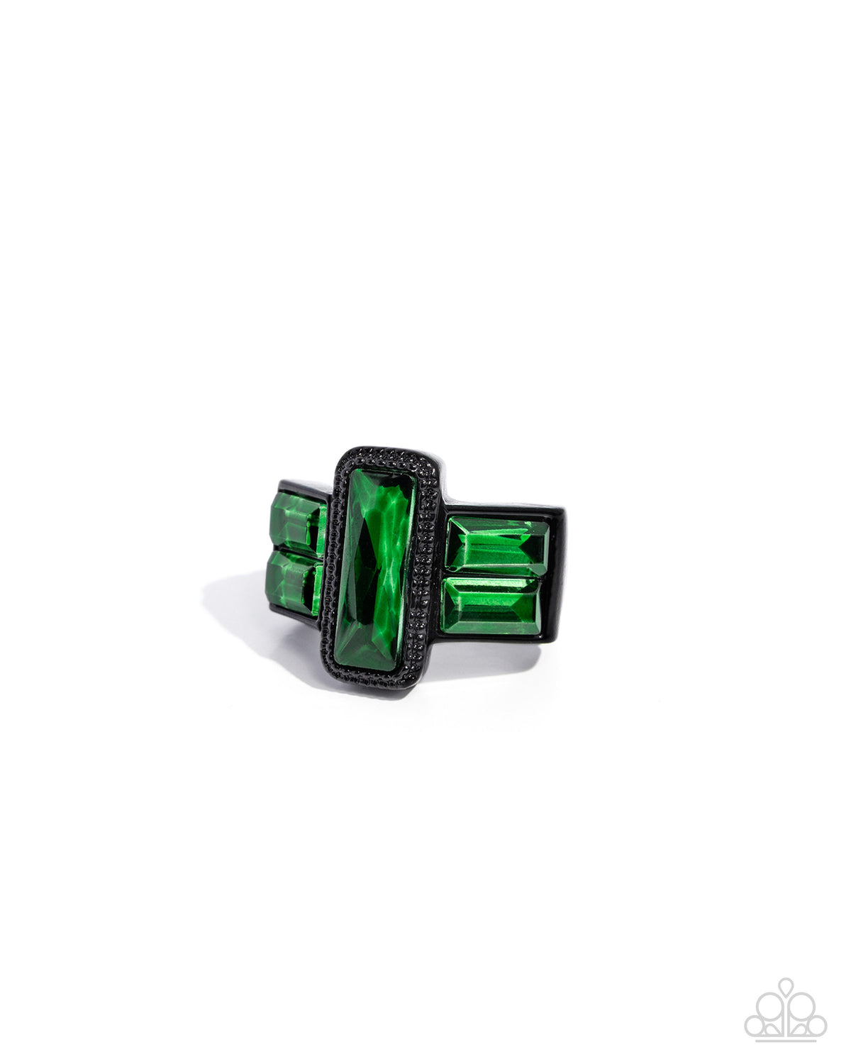 Geometric Grunge Ring - Green | Paparazzi Accessories image 2