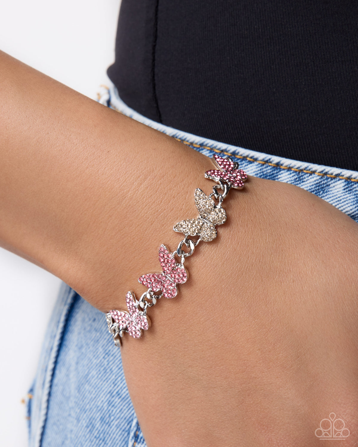Bustling Butterflies Bracelet - Pink | Paparazzi Accessories image 3
