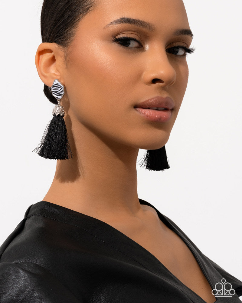Iconic Zebra Earrings - Black | Paparazzi Accessories image 4