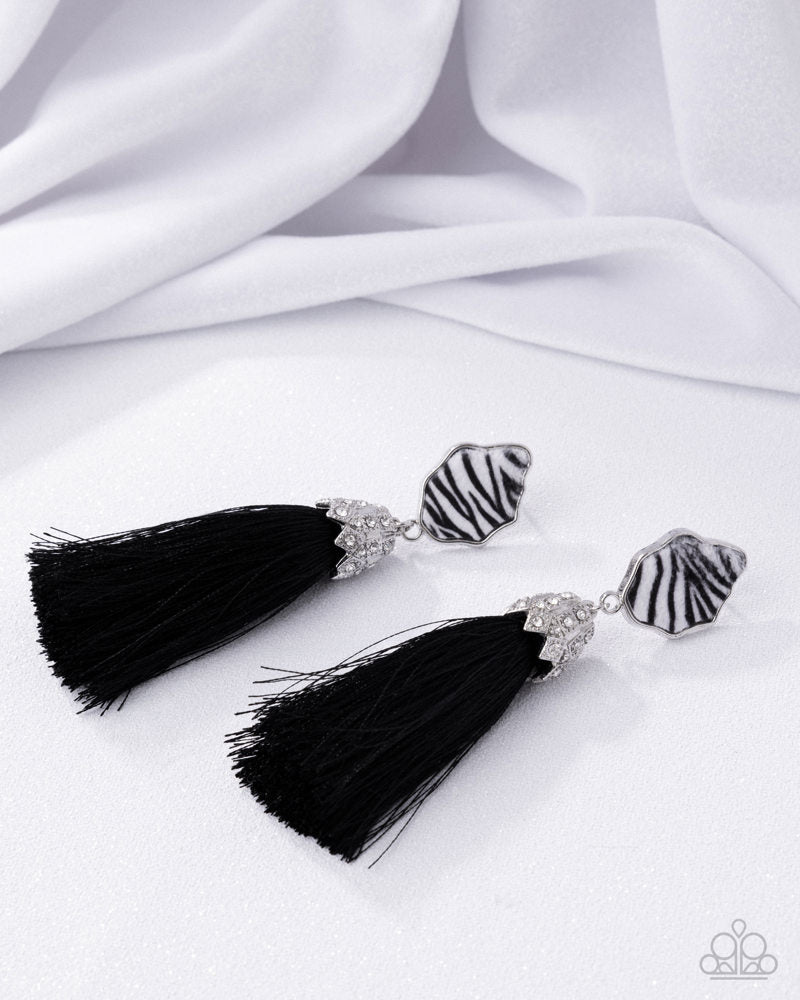 Iconic Zebra Earrings - Black | Paparazzi Accessories