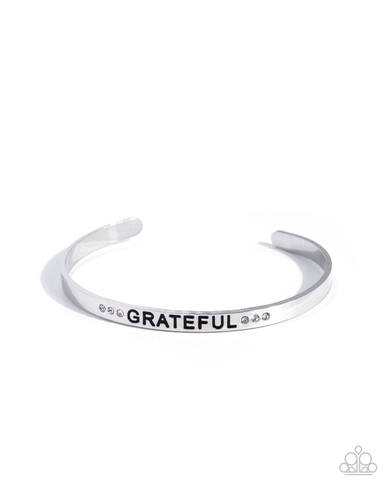 Eternally Grateful Bracelet - White | Paparazzi Accessories image 2