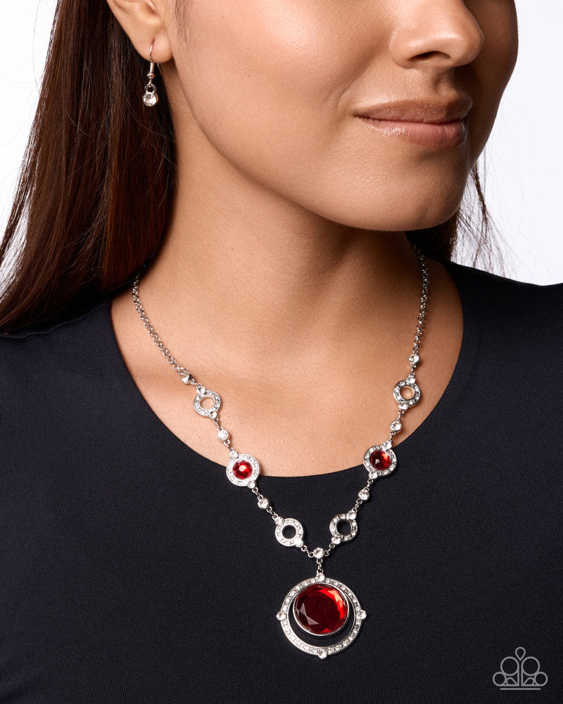 Tailored Color Necklace - Red | Paparazzi Accessories image 3