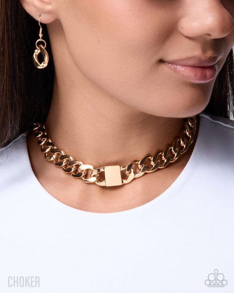 Rebellious Reaction Necklace - Gold image 3