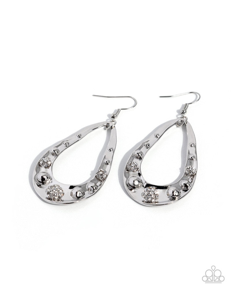 Smoldering Sashay Earrings - White | Paparazzi Accessories image 2