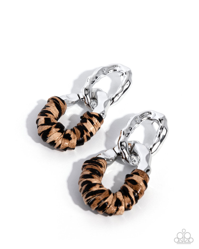 Leopard Layers Earrings - Brown | Paparazzi Accessories image 2