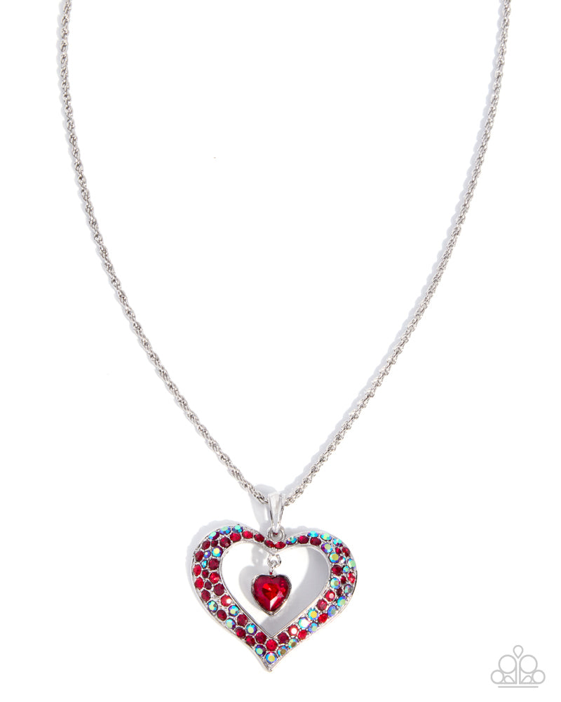 Cupid Connection Necklace - Red | Paparazzi Accessories image 2