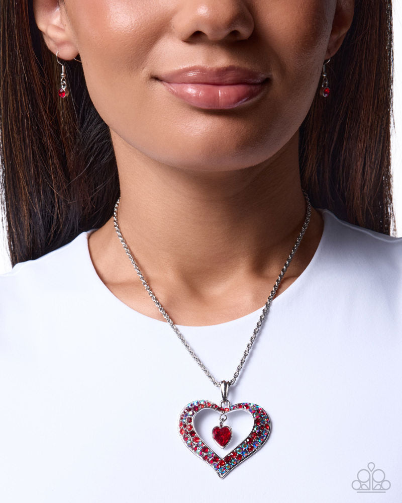 Cupid Connection Necklace - Red | Paparazzi Accessories image 3