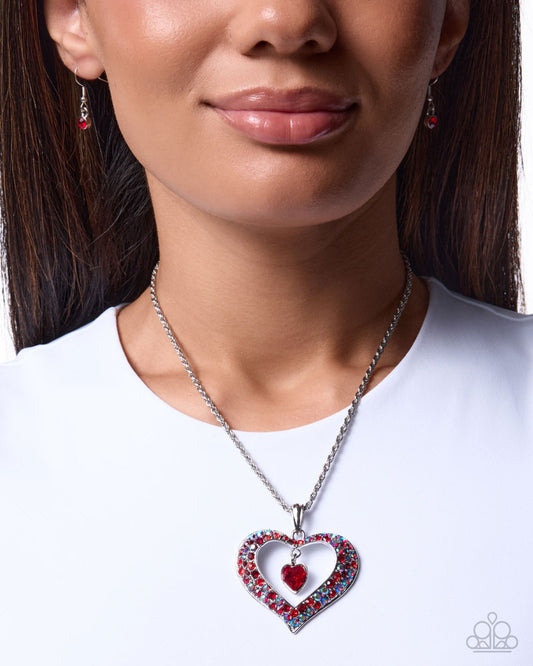 Cupid Connection Necklace - Red | Paparazzi Accessories image 3