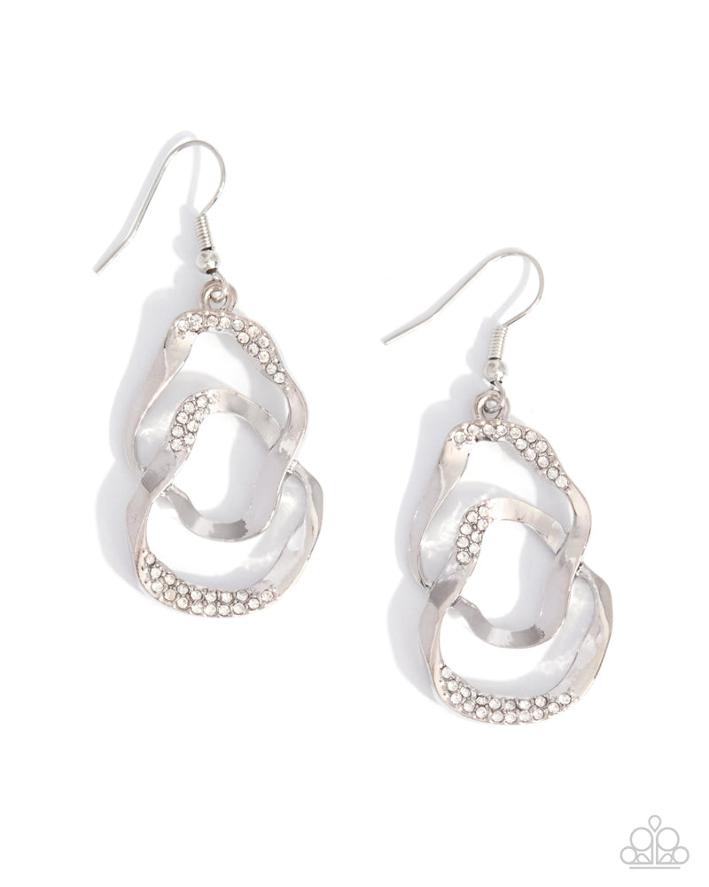 Laid-Back Layers Earrings - White | Paparazzi Accessories image 2