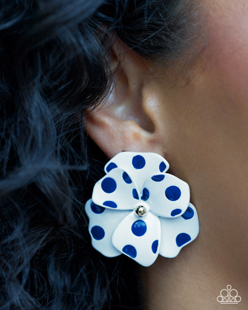Dotted Dialogue Earrings - Blue image 3