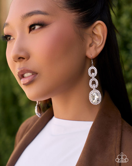 Courageous Chic Earrings - White | Paparazzi Accessories