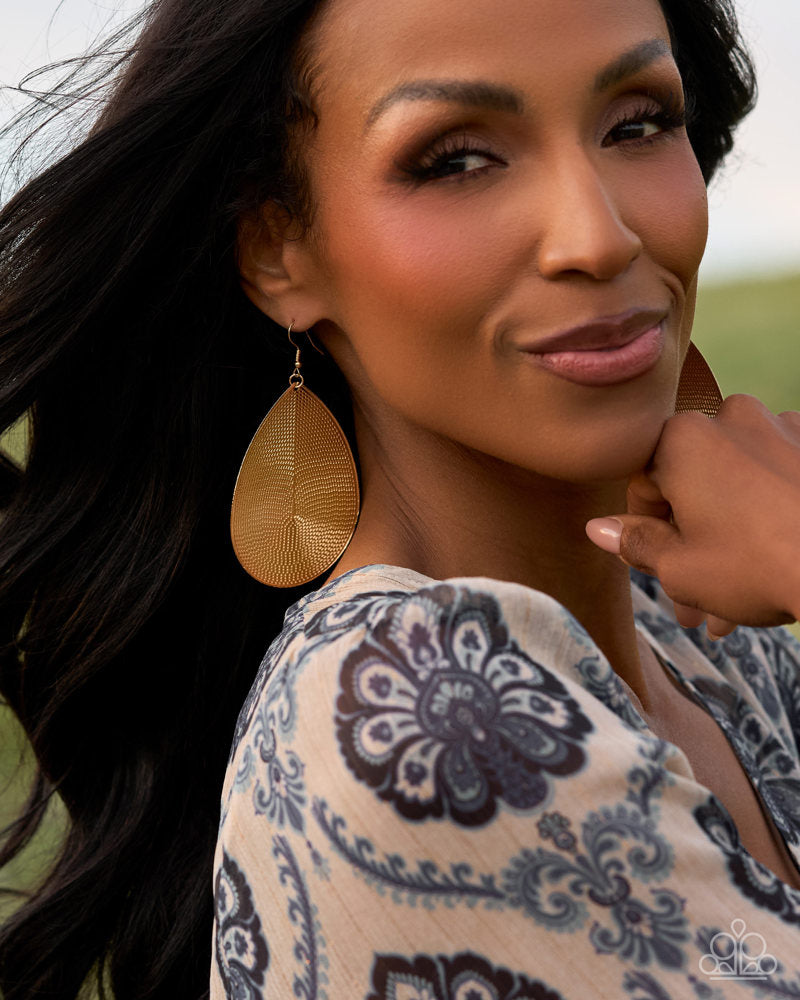 Stamped Sensation Earrings - Gold | Paparazzi Accessories