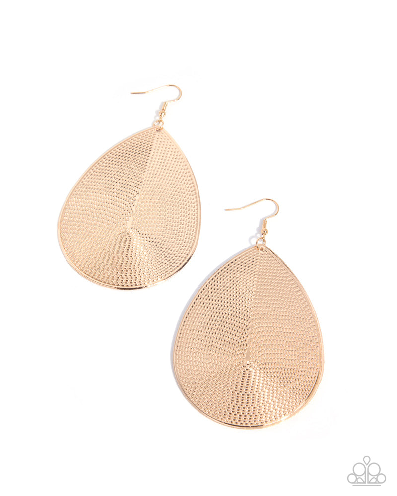 Stamped Sensation Earrings - Gold | Paparazzi Accessories image 2