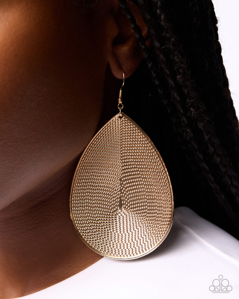 Stamped Sensation Earrings - Gold | Paparazzi Accessories image 3
