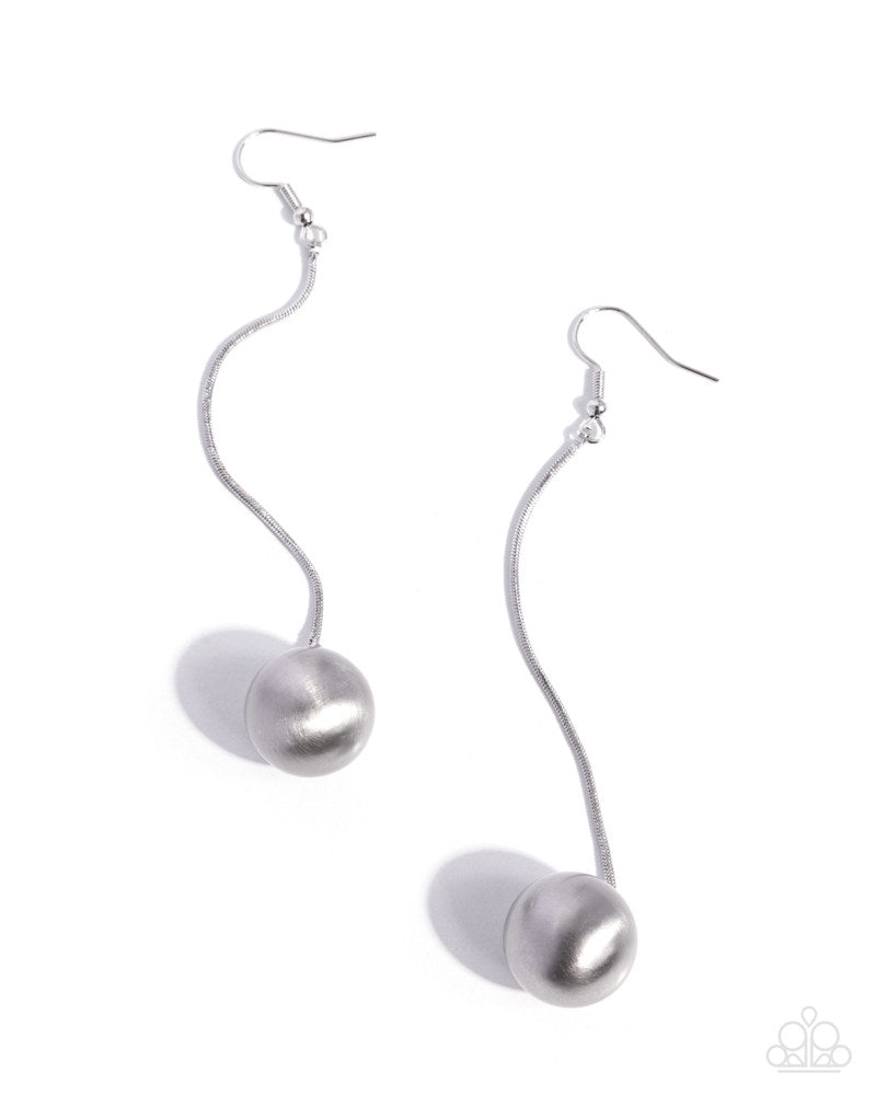 Elongated Embrace Earrings - Silver | Paparazzi Accessories image 2