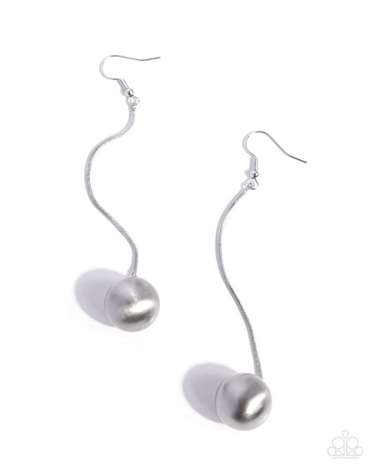 Elongated Embrace Earrings - Silver | Paparazzi Accessories image 2