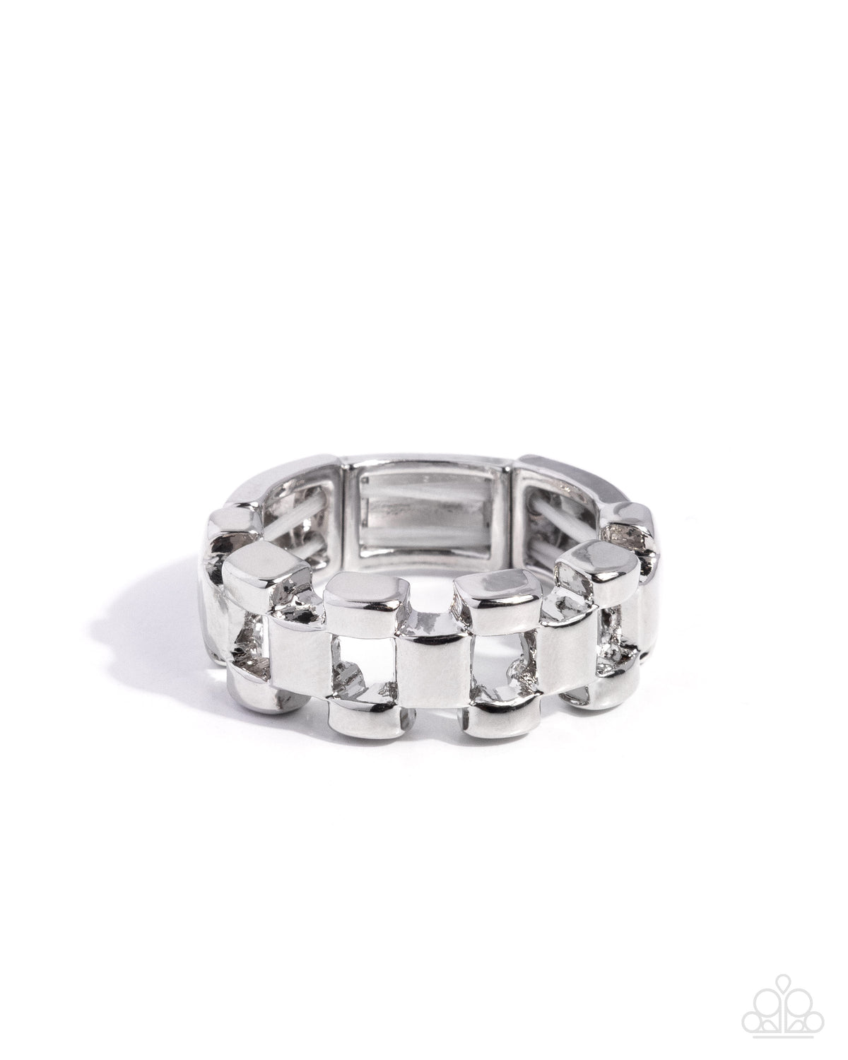 Interlocked Image - Silver Link Ring - LOP Diamond Trip Early Access Exclusive | Paparazzi Accessories