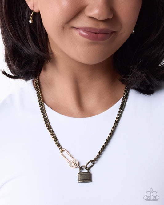 Polished Protection Necklace - Brass | Paparazzi Accessories image 3