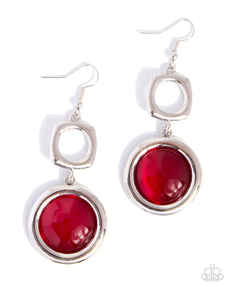 Colorful Cheer Earrings - Red | Paparazzi Accessories image 2