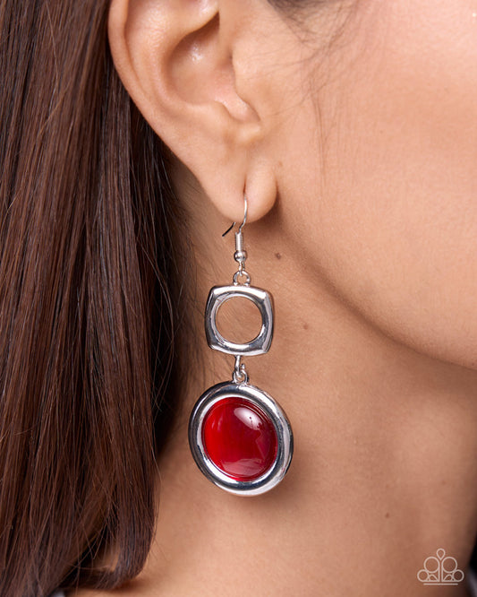 Colorful Cheer Earrings - Red | Paparazzi Accessories