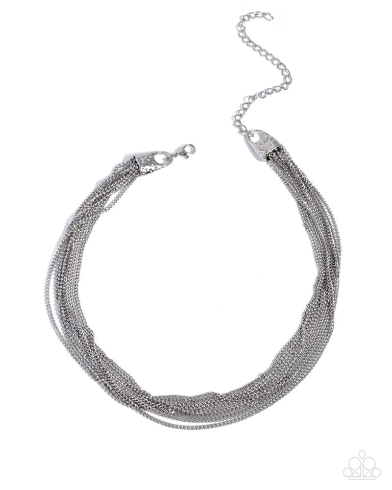 Speculative Strands Necklace - Silver | Paparazzi Accessories image 2