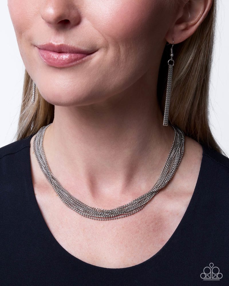 Speculative Strands Necklace - Silver | Paparazzi Accessories image 3
