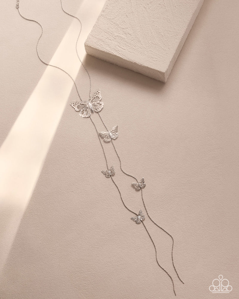 Fluttering Freestyle Necklace - Silver