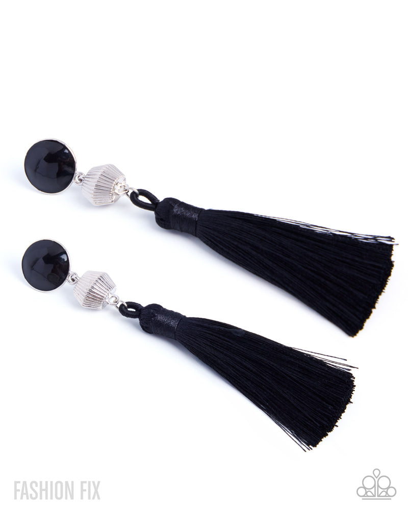 Sassy Shift Earrings - Black | Paparazzi Accessories image 2